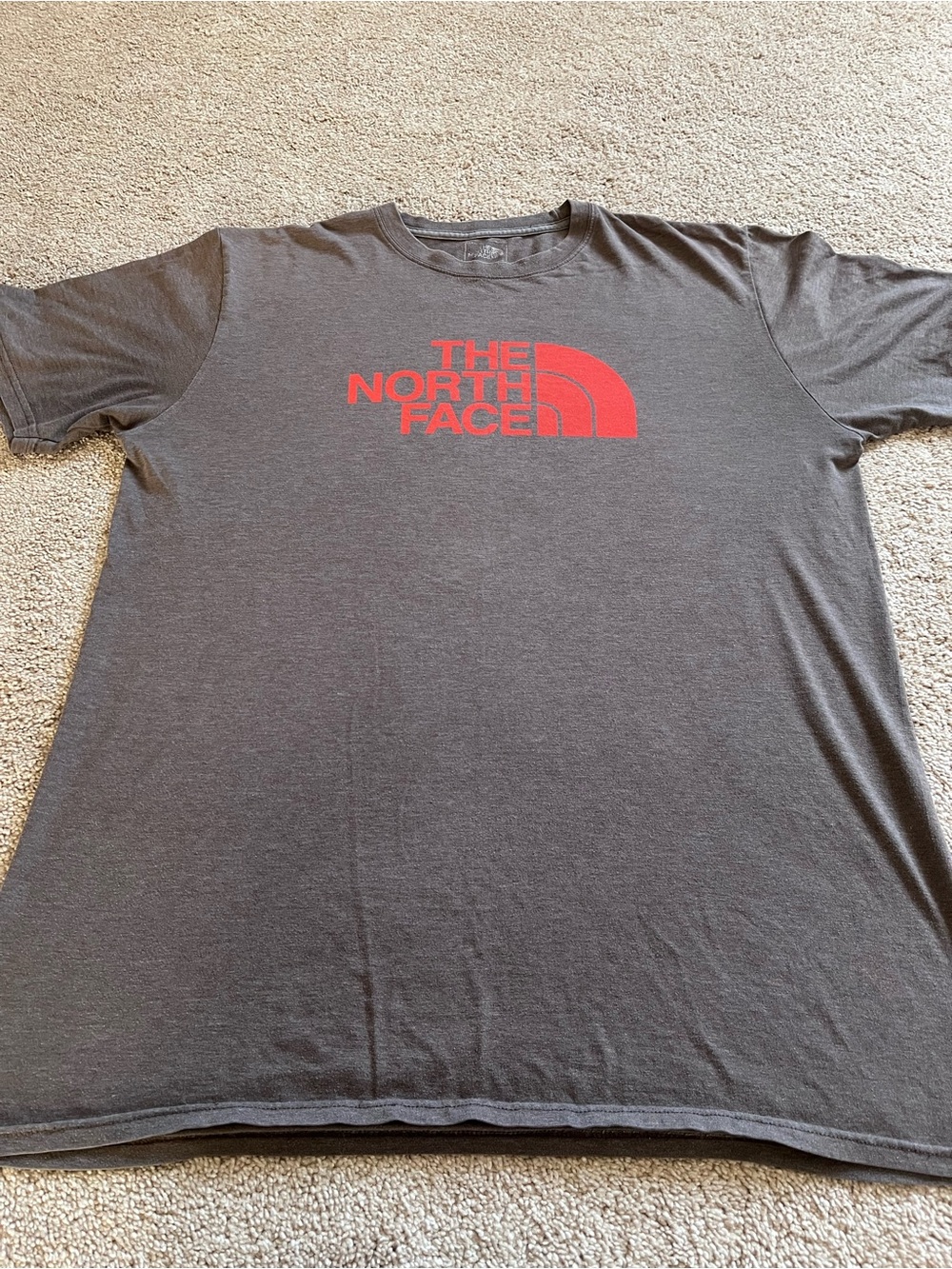 The North Face Charcoal Gray Short-Sleeve Tee with Red Logo